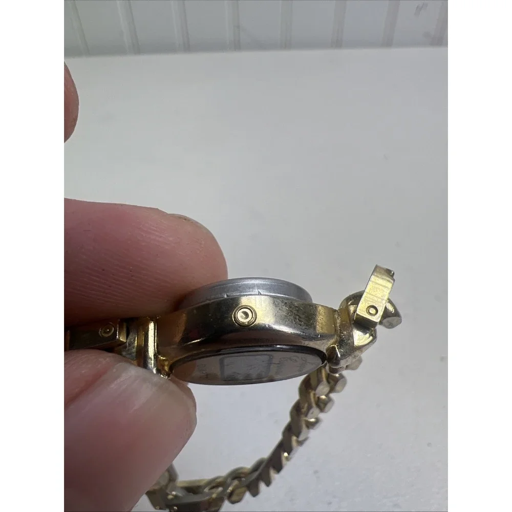 Jacques Carpenter Women's Gold Toned Bracelet Digital Wristwatch needs batt rare